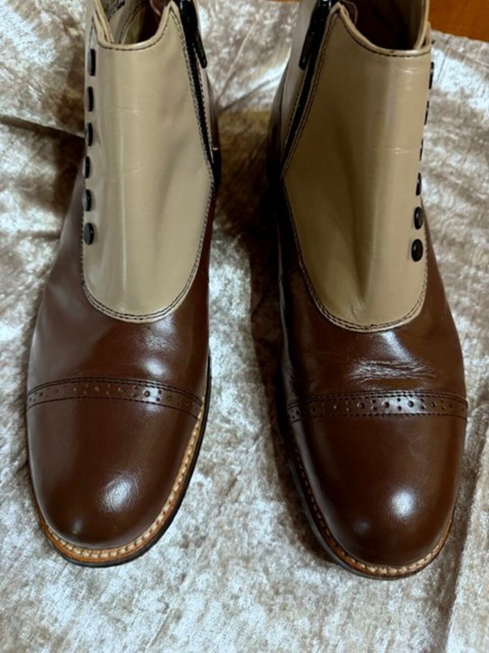 Stacy Adams Madison Spectator Cap Toe 2-Tone Demi Boot Camel/Brown Size 8D